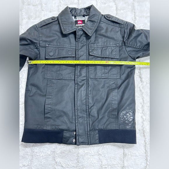 Quiksilver Kids Black Waxed Cotton Utility Bomber Jacket Size S (8–10) Boys - Picture 13 of 14
